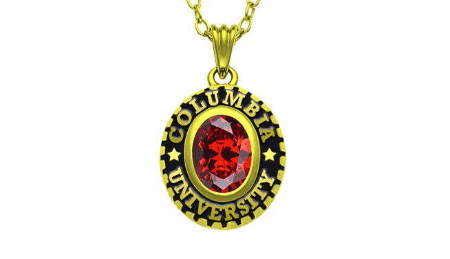 Classic Oval Class Pendant with Center Stone